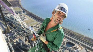 Protest am Kohlekraftwerk Federico in Italien, gegen die G8 Regierungen. August 2009