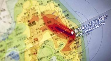 Eine Karte zeigt die Intensität der Verstrahlung rund um Fukushima.