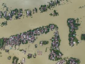 Eine Region in Bangladesch die von Überflutungen betroffen ist