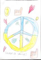 Peace Zeichen in hellblau