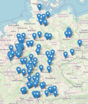 Karte der teilnehmenden Kommunen