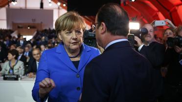 Merkel und Hollande im Gespräch