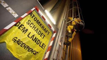 Greenpeace-Aktivisten am AKW Neckarwestheim: "Atomkraft schadet dem Ländle"