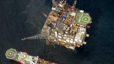 Die Ölförderanlage Ninian Southern in der Nordsee im Mai 2010