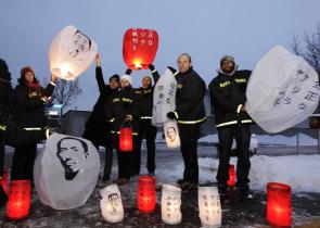 Greenpeace-Protest vor der japanischen Botschaft in der Schweiz, Februar 2010