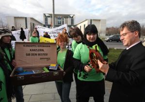 JAGs protestieren in Berlin für Klimaschutz vor der Klimakonferenz in Kopenhagen, November 2009