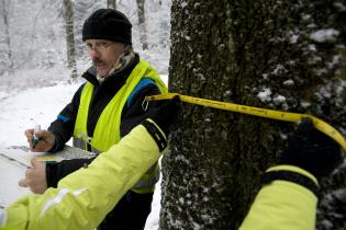 Aktivisten kartographieren Wald in Hessen, Februar 2013