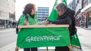 Informationsstand in Lübeck