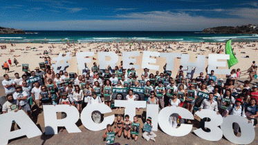 Protest für die Arctic 30 in Sydney, Australien, Oktober 2013