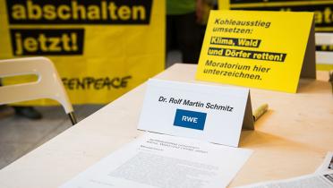 Namensschild für RWE-Chef Rolf Martin Schmitz