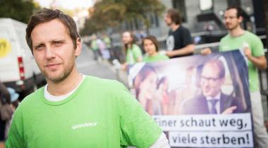 12.09.2016: Niklas Schinerl, Greenpeace-Kampaigner für Energiewende und Erneuerbare