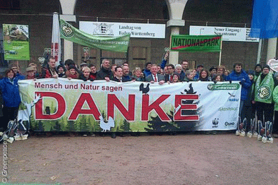 Freude unter den Umweltverbänden - der Nationalpark Schwarzwald ist beschlossen, November 2013