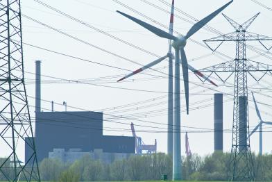 windmill and AKW Brunsbuettel