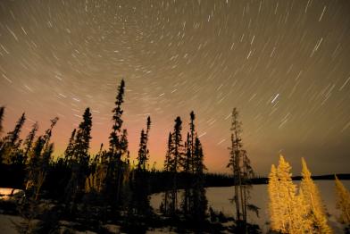 Timelapse over Broadback Valley Forest in Canada