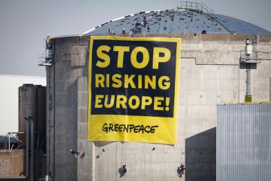 Protest am Atomkraftwerk Fessenheim