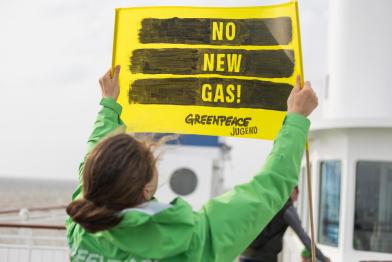 Greenpeace Youth Protest Against Gas Drilling on Borkum