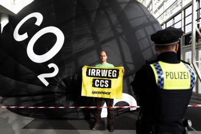 Protest at CCS Trade Fair in Hamburg