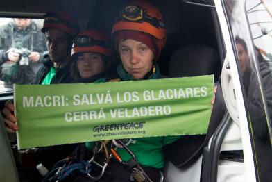 Banner Hanging Action on the Obelisk in Buenos Aires