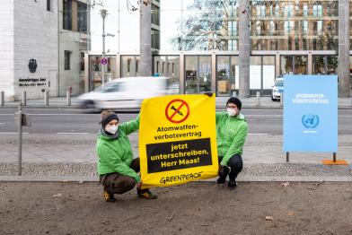 Demonstration in Berlin for Germany to Join the UN Treaty on the Prohibition of Nuclear Weapons