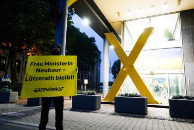 Protest für Lützerath vor dem Wirtschaftsministerium in NRW
