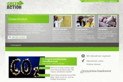 Screenshot GreenAction-Homepage