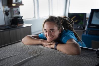 Carola Rackete an Bord des Greenpeace-Schiffs Arctic Sunrise