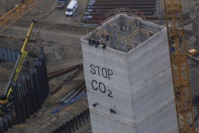 Protest am Baugelände Moorburg. September 2008