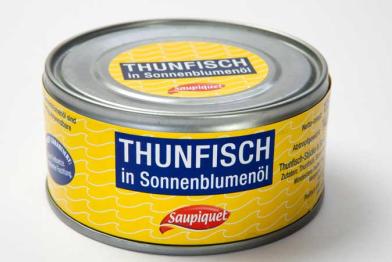 Thunfisch in Dosen der Marke Saupiquet. November 2010