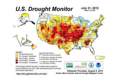 Grafik zu Dürre in den USA 2012
