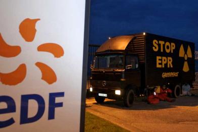Protestaktion gegen EDF-Druckwasserreaktor in Flamanville 04/26/2007