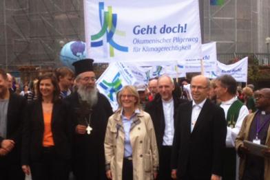 Christliche Religionsvertreter eröffnen den Ökumenischen Pilgerweg für Klimagerechtigkeit. 