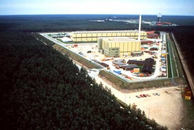 Das Zwischenlager Gorleben aus der Luft fotografiert 1996