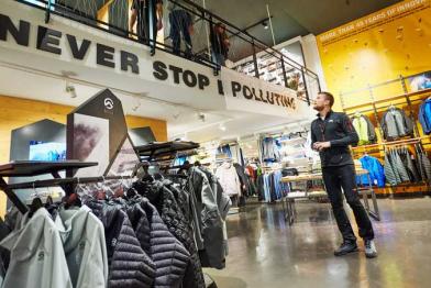 Detox-.Aktion im The North Face Store in Mailand, Italien
