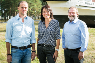 Martin Kaiser, Sweelin Heuss und Roland Hipp, Geschäftsführer von Greenpeace Deutschland
