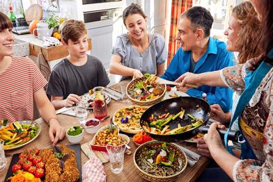 Vegetarisches Familienessen