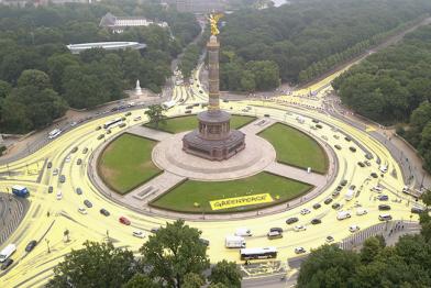 Protest an der Berliner Siegessäule im Juni 2018
