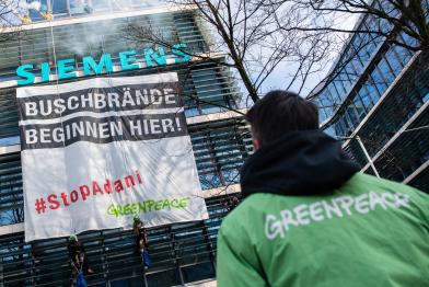 Protest bei Siemens in München
