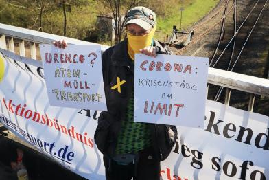 Protest in Gronau gegen Uranexporte