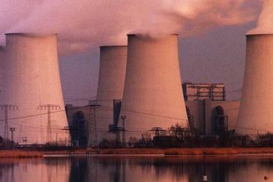 Kohlkraftwerk Jänschwalde in Brandenburg in der Lausitz, Feburar 2002 