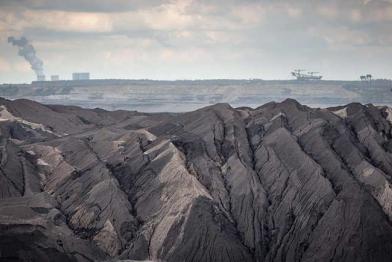 Braunkohle-Tagebaugebiet bei Jänschwalde.
