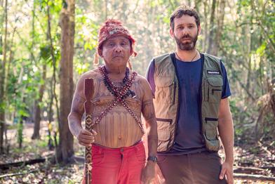 Jannes Stoppel und Munduruku-Häuptling