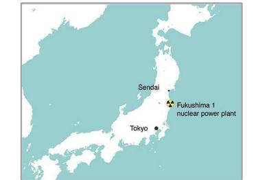 Karte: Lage des havarierten AKW Fukushima