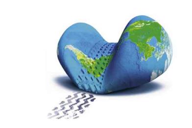 Grafik: plattgefahrene Erde mit Reifenspur