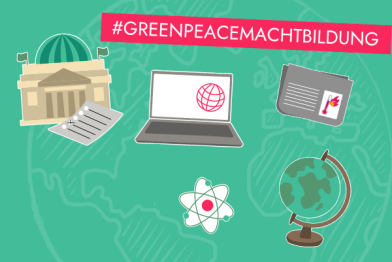 Veranstaltungshinweis zur Public Climate School mit Teilnahme des Greenpeace Bildungsteams mit dem Hashtag Greenpeace macht Bildung