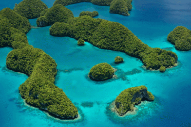 Naturwunder Erde - eine Luftaufnahme der pazifischen Inselgruppe Palau 