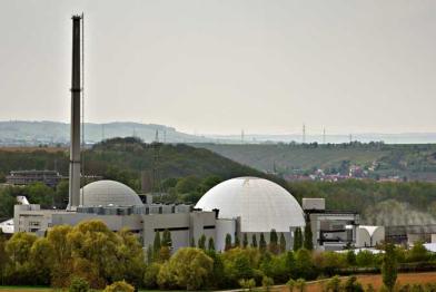 Atomkraftwerk Neckarwestheim I in Baden-Württemberg im April 2009