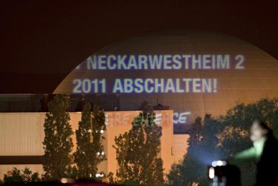 Projektion am AKW Neckarwestheim 6.6.2011