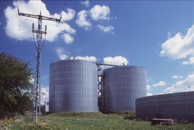 Biogasanlage "Schradenbiogas" in Groeden bei Dresden. 
