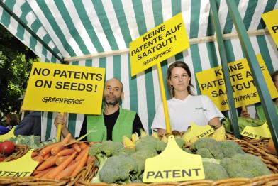 Gemüsestand vor dem EPA: Diese Obst- und Gemüsesorten sind bereits patentiert. Die nächsten 1000 Anträge sind gestellt.