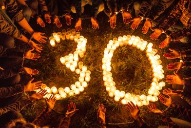 Aktivisten halten Mahnwache in Bratislava, Oktober 2013